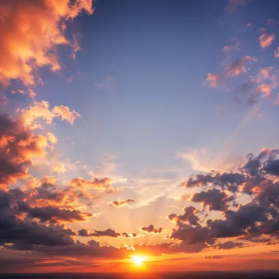 Dramatic Sunset Sky with Layered Clouds