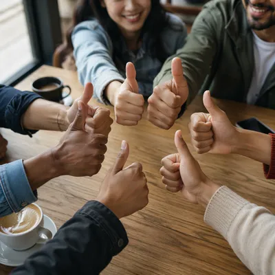 Diverse Hands Giving Thumbs Up