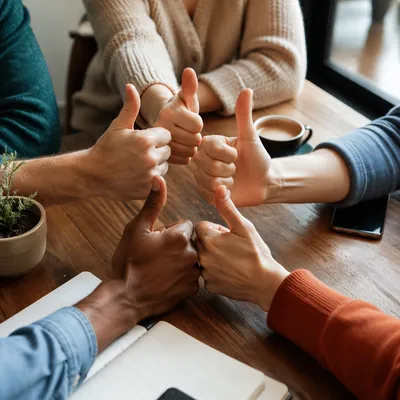 Diverse Friends Giving Thumbs Up Together