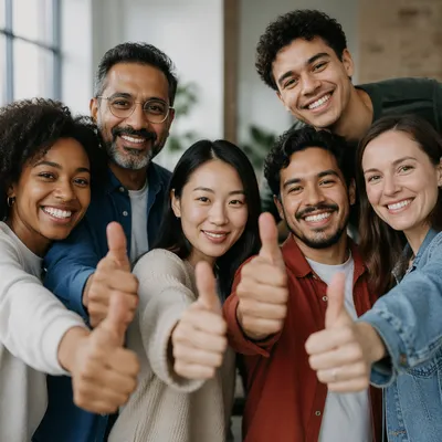 Diverse Group Giving Thumbs Up