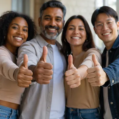 Diverse Friends Giving Thumbs Up