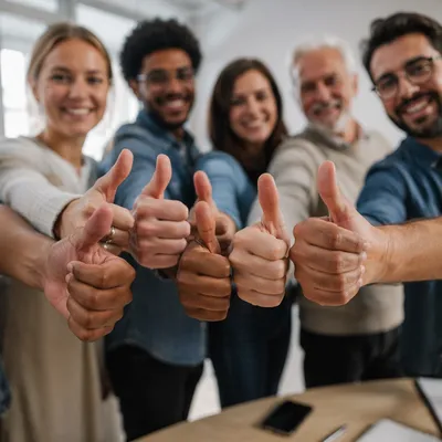 Diverse Group Giving Thumbs Up