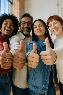 Diverse Friends Giving Thumbs Up Together