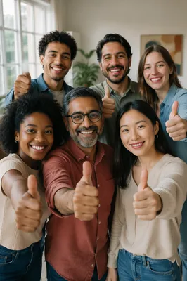 Diverse Group Giving Thumbs Up