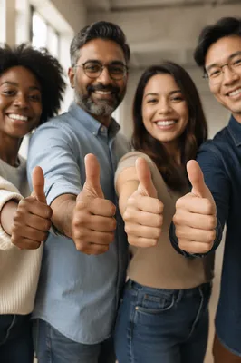 Diverse Friends Giving Thumbs Up