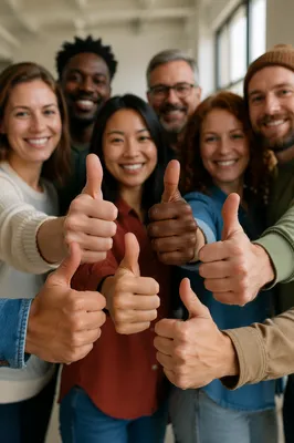 Diverse Group Giving Thumbs Up