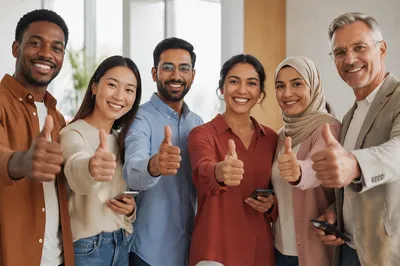 Diverse Group Giving Thumbs Up