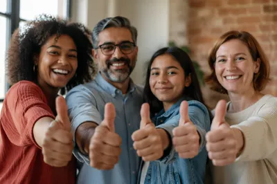 Diverse Friends Giving Thumbs Up Together