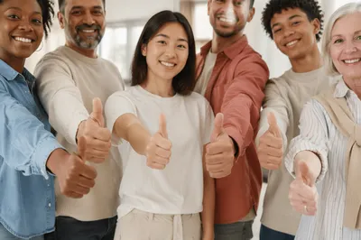 Diverse Group Giving Thumbs Up