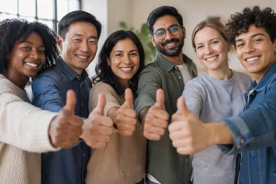 Diverse Group Giving Thumbs Up