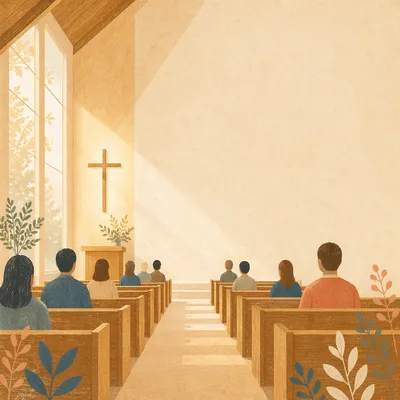 Quiet Chapel Interior with Morning Light