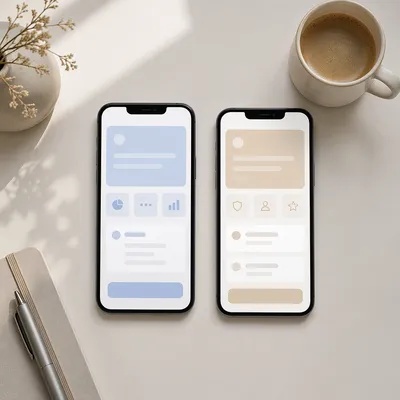 Side by Side Smartphone Comparison Flat Lay