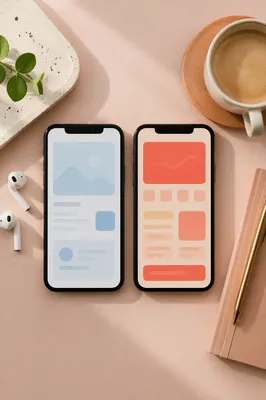 Side by Side Smartphone Comparison Flat Lay