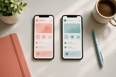Side by Side Smartphone Comparison Flat Lay
