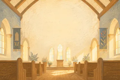 Warm Chapel Story Background for Announcements