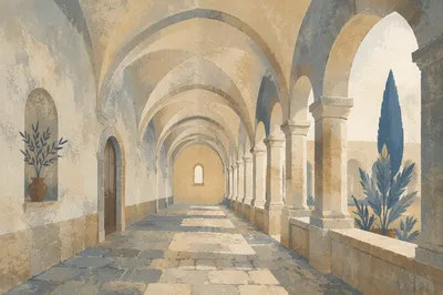 Quiet Church Cloister Story Background