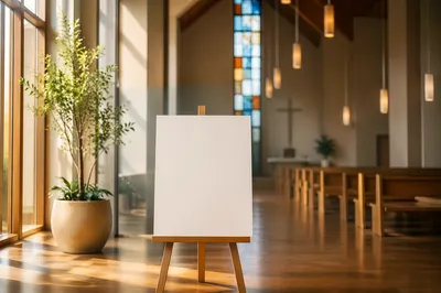 Modern Church Foyer Story Announcement Background