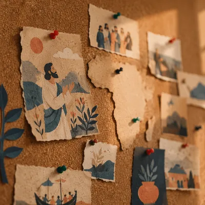 Vision Board With Magazine Cutouts And Pins