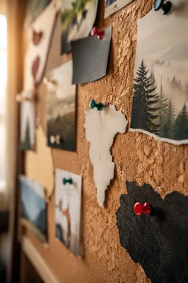 Creative Cork Vision Board With Magazine Cutouts