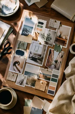 Creative Vision Board Flat Lay with Magazine Cutouts