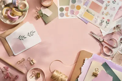 Pastel Washi Tape and Stickers Flat Lay