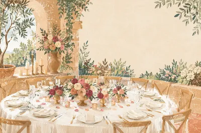 Elegant Floral Banquet Table Setting