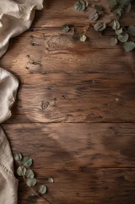 Rustic Wooden Table Flat Lay Background