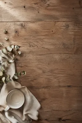 Rustic Wooden Table Flat Lay