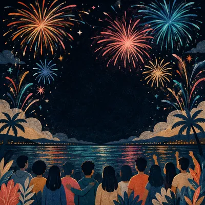 Youth Night Fireworks Waterfront Gathering