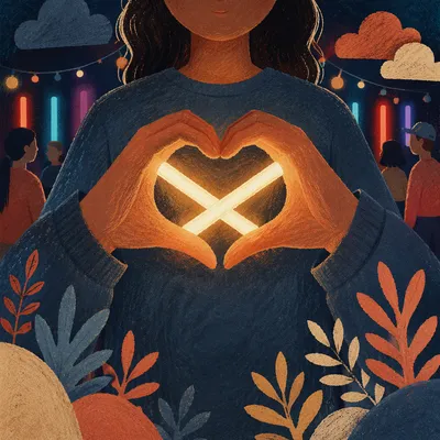 Youth Night Heart Light Event Visual