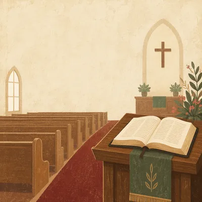 Open Book on Church Lectern