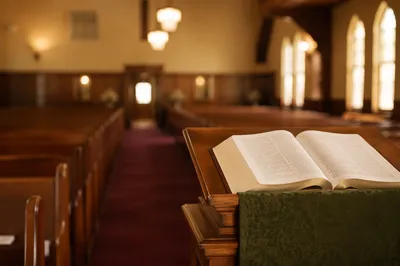 Open Book on Church Lectern