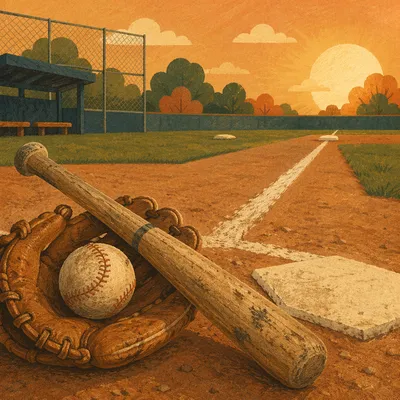 Golden Hour Baseball Diamond Still Life