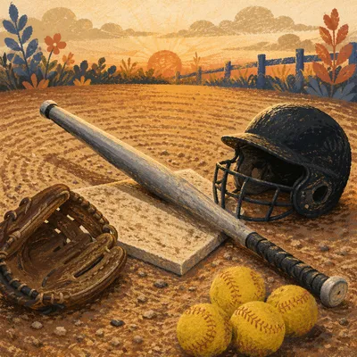 Nostalgic Baseball Gear on Home Plate