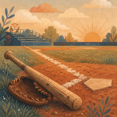 Quiet Morning Baseball Bat and Glove