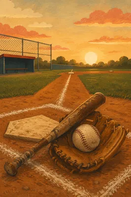 Golden Hour Baseball Diamond Still Life