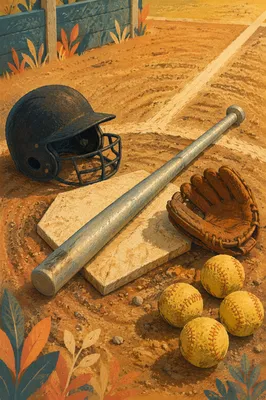Baseball Gear Resting on Home Plate