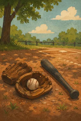 Nostalgic Baseball Gear on Infield Dirt