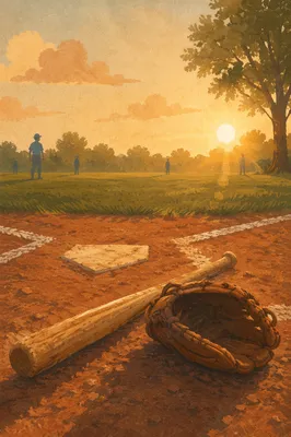 Quiet Baseball Diamond at Golden Hour