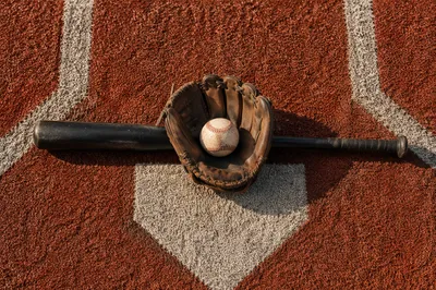 Nostalgic Baseball Gear on Field Diamond