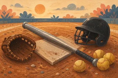 Baseball Gear Resting on Home Plate