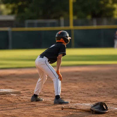 Youth Baseball Player Ready on Diamond