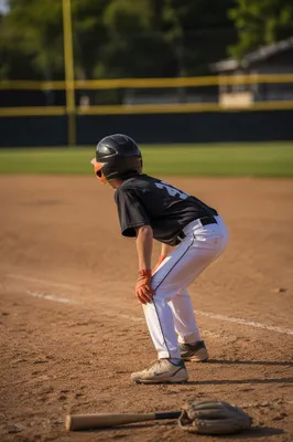Youth Baseball Player Ready on Diamond