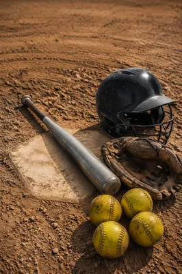 Baseball Gear Resting on Home Plate