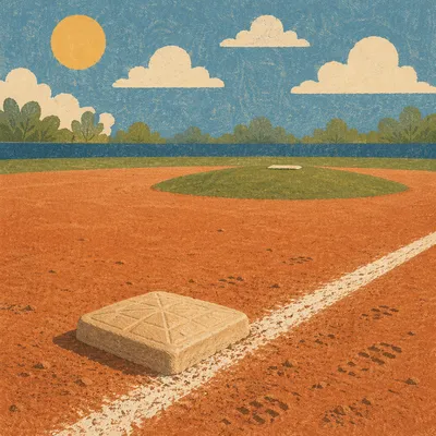Sunny Baseball Diamond and Pitcher Mound