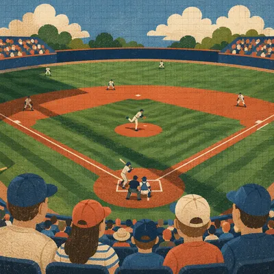 Sunny Baseball Diamond Pitcher Mound View
