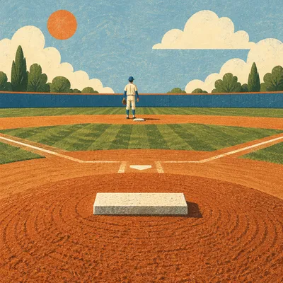 Sunny Baseball Pitcher Mound on Game Day