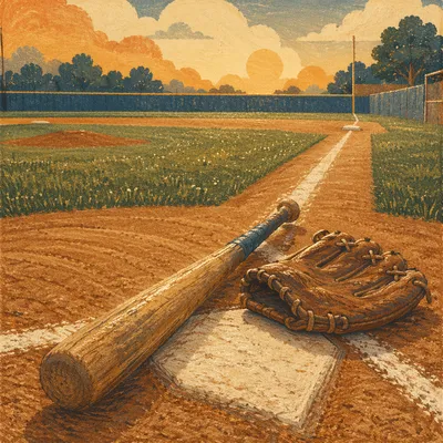 Golden Hour Baseball Field Still Life