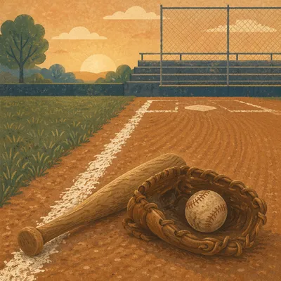 Golden Hour Baseball Field Still Life