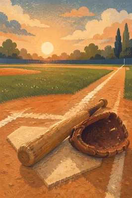 Golden Hour Baseball Field Still Life